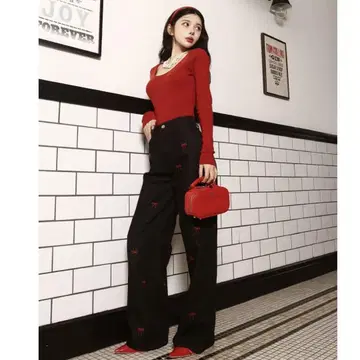 [ 미사용 새상품 ] Darich 랜덤 리본 데님 팬츠
