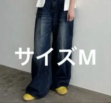 JEANASIS 컬러 턱 데님 와이드 팬츠