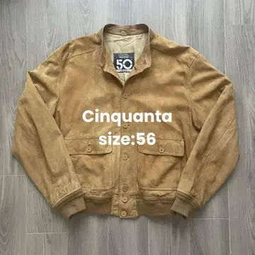 Cinquanta 고트 스웨이드 가죽 드라이빙 블루종 호시바 LEON