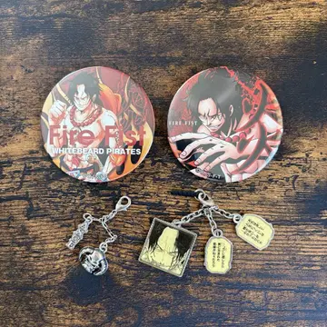 ONEPIECE 원피스 굿즈 ACE Fire 동료 캔뱃지&참 세트