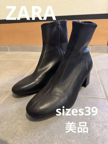 ZARA 거의 미사용 블랙 가죽 숏부츠
