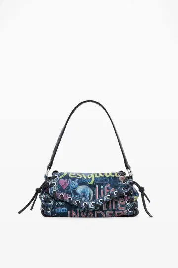 desigual 데시구알 미디엄 그래피티 백 데님 숄더백