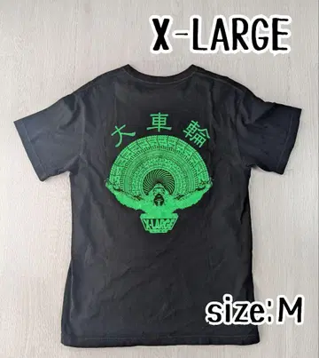 X-LARGE 블랙 T셔츠 대차륜