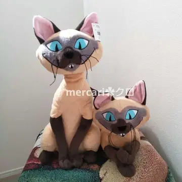 레이디와 트램 봉제 인형 사이 암 샴 고양이 디즈니 고양이 냥코
