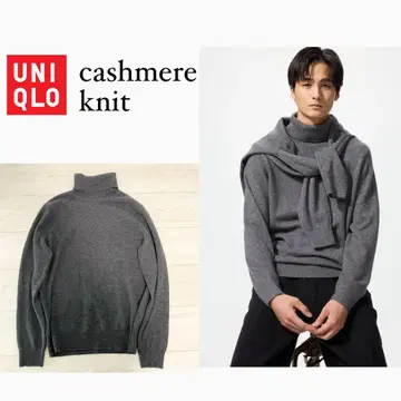 새상품급 UNIQLO 캐시미어 100% 터틀넥 니트 그레이 M