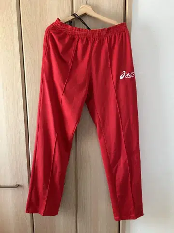 ASICS 빨간색 스웨트 팬츠