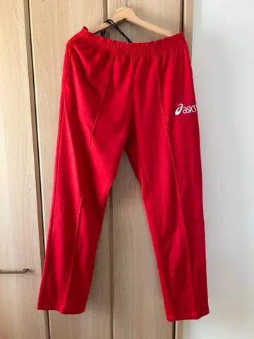 ASICS 빨간색 스웨트 팬츠