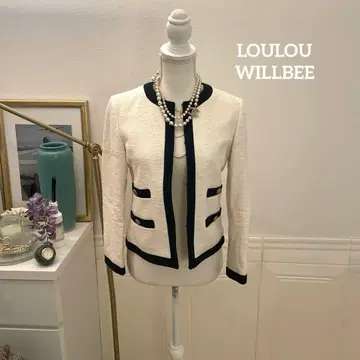 [ 5만 엔 ] Loulou Willoughby 트위드 바이컬러 자켓
