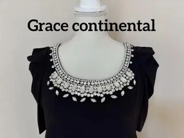 Grace continental 비쥬 장식 블랙 무릎 기장 원피스 36