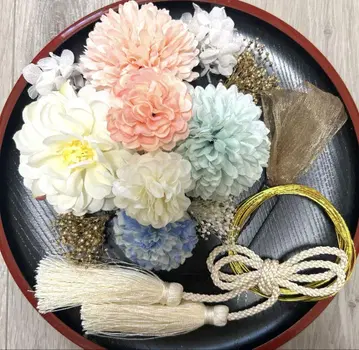 성인식 일본 의류 후리소데 시치고산 머리 장식 세트