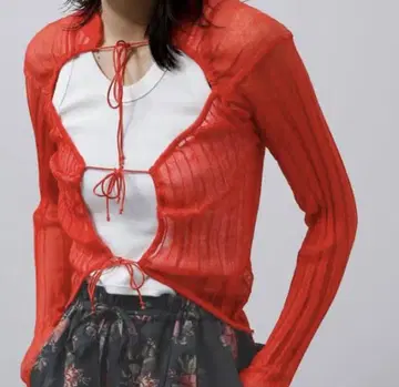 JANE SMITH SHEER WIDE RIB CARDIGAN
