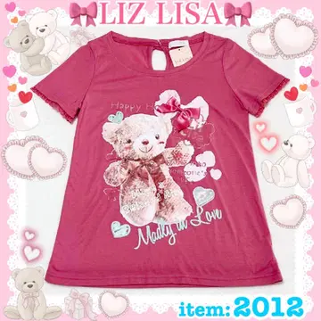 LIZ LISA 리즈리사 테디베어 프린트 T셔츠 (진한 핑크)