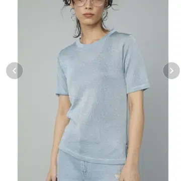 HeRIN.CYE 헤린도트사이 Glitter knit tops 블루
