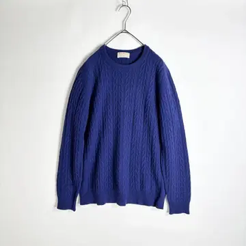 JOHN SMEDLEY 캐시미어 혼방 케이블 니트 스웨터 크루넥 S