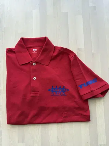 UNIQLO TUBE 로고 피케 셔츠 빨간색 30주년 M 사이즈