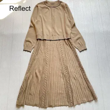 Reflect 플레어 니트 원피스 베이지 15호