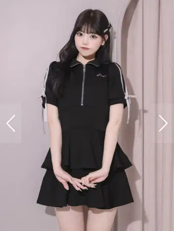 더블 라인 티어드 저지 원피스