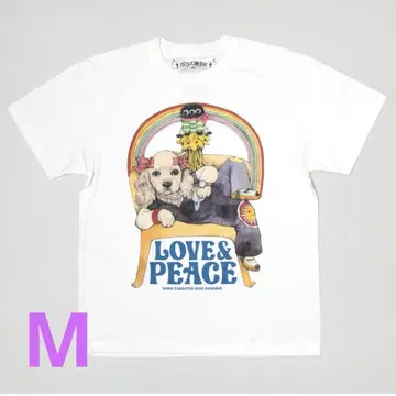 보리스 잡화점 히구치 유코 티셔츠 LOVE&PEACE (WH) M 사이즈