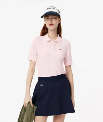 LACOSTE 오가닉 코튼 사슴 가죽 우먼 솔리드 골프 피케 셔츠