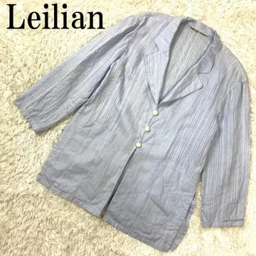 Leilian 레리안 린넨 스트라이프 자켓 블루 9 B9900