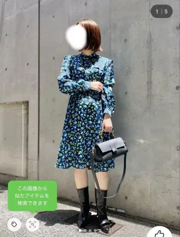 [ 알아바일 ] 그라데이션 플라워 니렝스 원피스