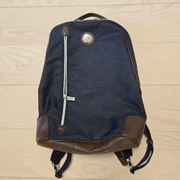 오로비안코 데님 백팩 가죽 악센트