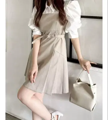 dazzlin 레이어드 셔츠 미니 원피스