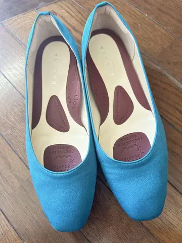 터콰이즈 스웨이드 플랫 펌프스 24.5cm
