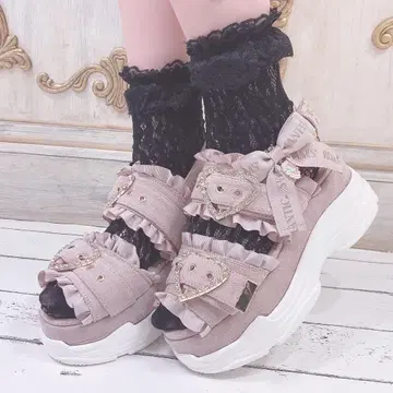 LIZLISA 하트 버클 스니커즈 샌들 핑크