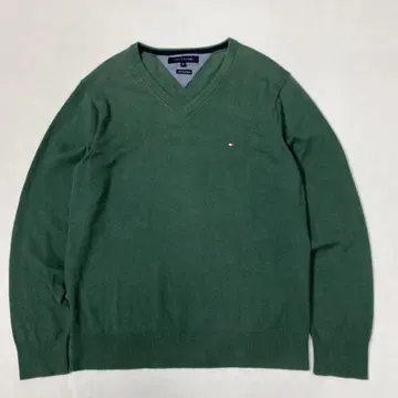 TOMMY HILFIGER 캐시미어 블렌드 V넥 니트 원포인트 로고