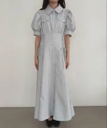 MAJESTIC LEGON 사이드 레이스업 셔츠 원피스
