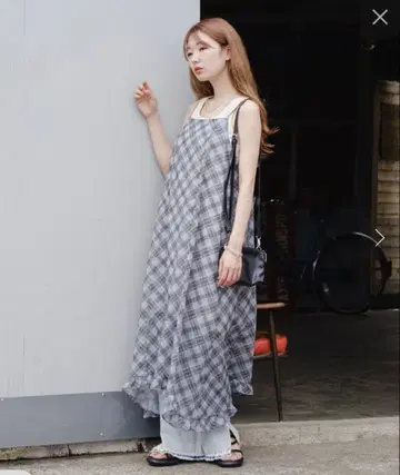 kastane 시어 체크 아지메 원피스