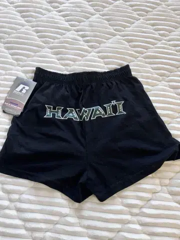 [ 택 포함 미사용 ] 하와이 대학 HAWAII 블랙 코튼 숏팬츠 빈티지