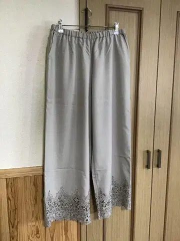 와이드 팬츠 픽시 하트 밑단에 귀여운 레이스