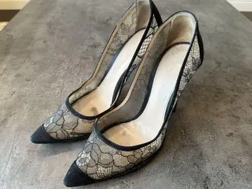 정가 10만 엔 이상! 지안비토 로시 레이스 디자인 하이힐 사이즈 38