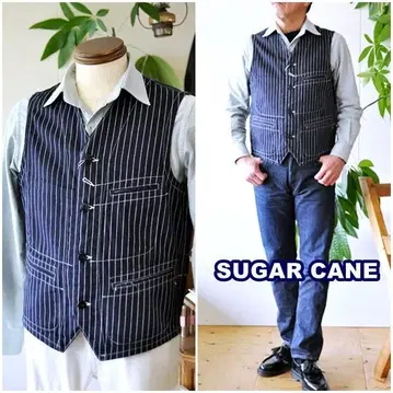 SUGARCANE 슈가케인 데님 워크 베스트 12654 L(40)
