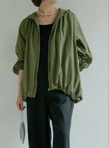 GALLARDAGALANTE 아우터 개더 라이트 블루종 카키