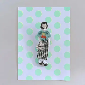 체리 T셔츠 여아 브로치