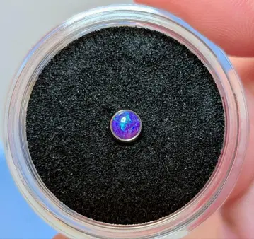 Anatometal 베젤 세트 퍼플 오팔 14G