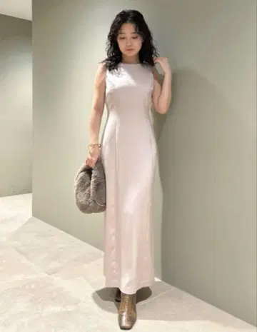 페더 쉬폰 레이어드 원피스 드레스 뷰티 고급 새틴