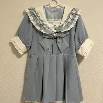 세일러 비쥬 레이스 프릴 원피스
