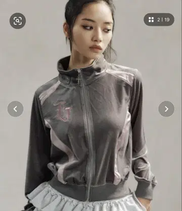 그레이 벨벳 집업 후드티