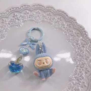 LABUBU 요가 부부 봉제 인형 키링 스트랩
