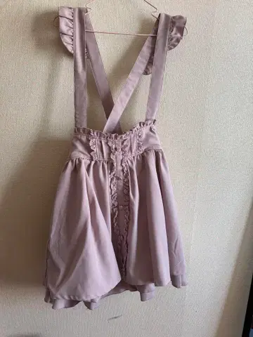 LIZLISA 백리본 장미 버튼 서스펜더 스커트