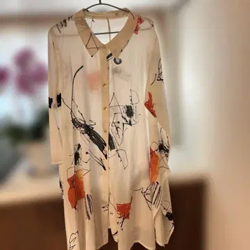 아트 프린트 긴팔 셔츠 프리 사이즈