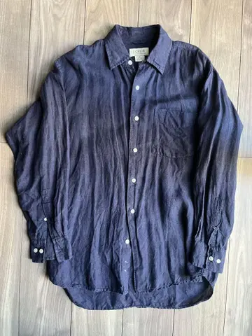 00s J.CREW 린넨 셔츠 아이리쉬 린넨 네이비