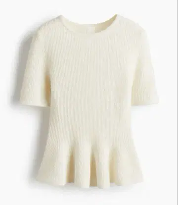[ 완판템 ] H&M 에이치앤엠 페플럼 니트 화이트 M