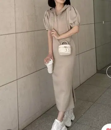 ZOZO 한정판 ZIP 후드 반팔 타이트 원피스