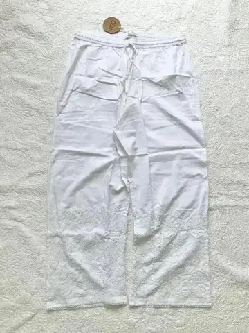 P19 정교한 치칸카리 라쿠노우 수제 자수 L 이지 팬츠 속바지