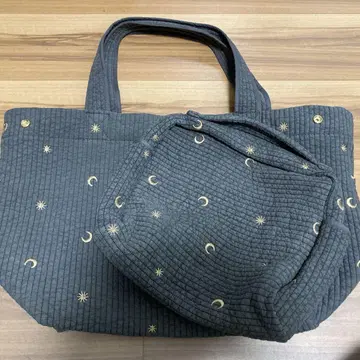 누비 토트백 L 기저귀 파우치 세트